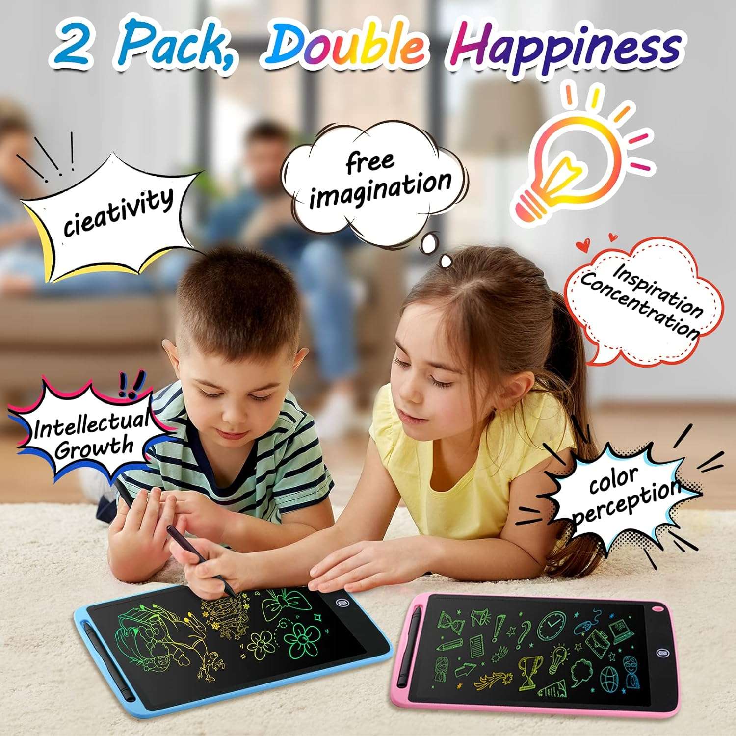 LCD Writing Tablet, 12 Inch Doodle Board, Colorful Drawing Pad for
